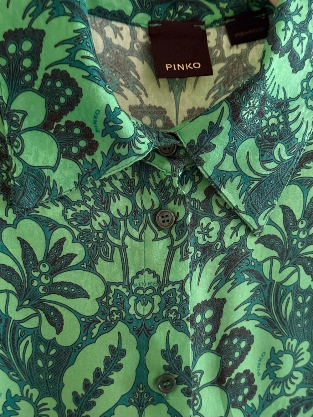 Pinko Cosetta Macula D Fiore Jacquard Floral Print Blouse / Size US 6